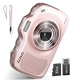 NBD K200 Appareil Photo Numérique Adolescents, 64MP Photo 4K Vidéo, Caméra Vlog Portable, Zoom 16x, Ultra Léger 120g, avec Carte 32GB (Rose)