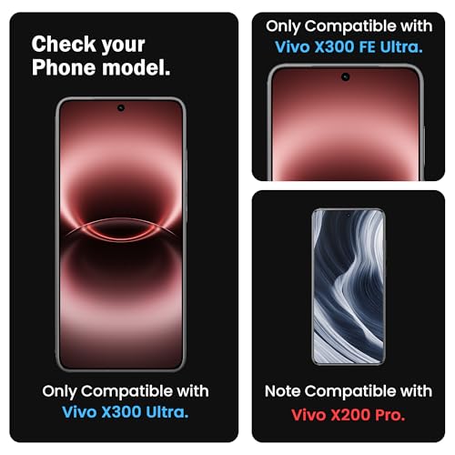 Image of FIRST MART Tempered Glass Screen Protector for Vivo X300 Ultra - Full-Glue Screen Guard, 3D Edge to Edge, HD Clear, Bubble-Free, Case-Friendly, Black, Pack of 2