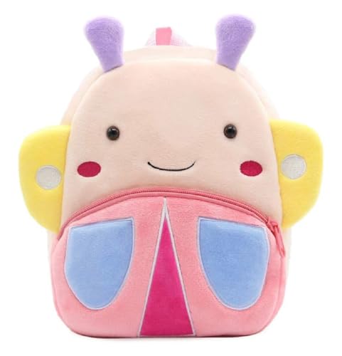 Image of Frantic Kids Velvet School Bag soft plush standard Backpack Baby Girl Preschool Mini Travel Bags Baby Girl & Baby Boy & Toddlers Picnic Carry Travelling Bags (2-5 Years)