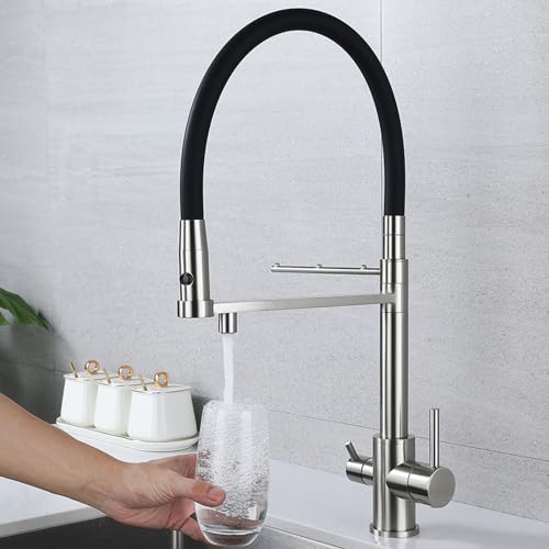 Mitigeur cuisine douche 3 voies avec double sortie d'eau et rotation complète - 5
