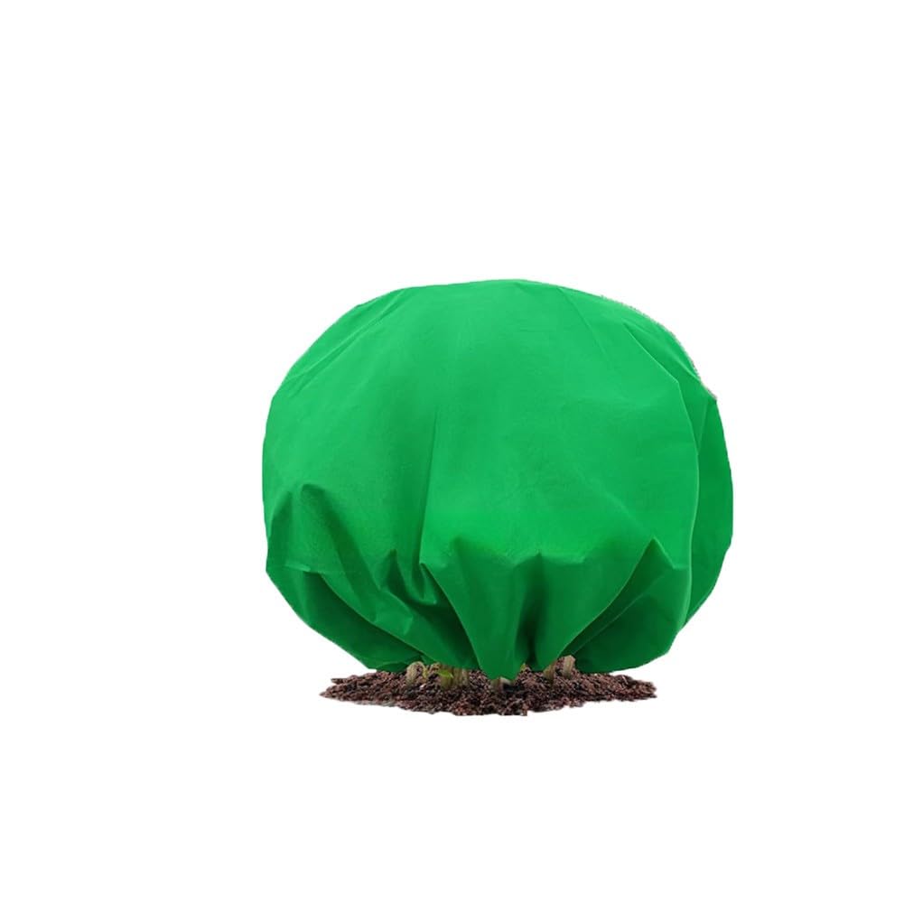 Coperte protettive invernali per piante, isolate dal gelo, con coulisse, per piante da giardino nella stagione fredda, confezione da 6 pezzi, in tessuto non tessuto verde
