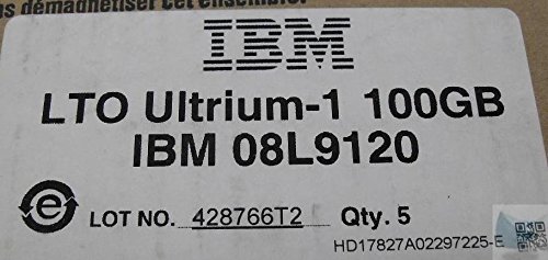 Image of IBM 08L9120 LTO-1 Ultrium-1 Data Cartridges Qty 5 Per Box