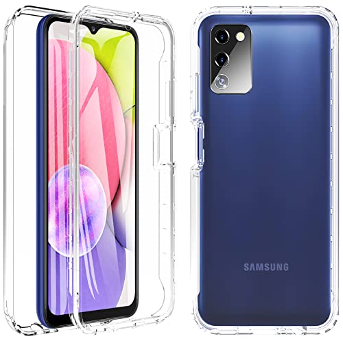 BESINPO Funda para Samsung Galaxy A03s,Carcasa para Galaxy A03s con Pantalla Protector Integrado Completo Antigolpes 360 Protección Bumper Anti-Amarilla Funda para Galaxy A03s Transparente