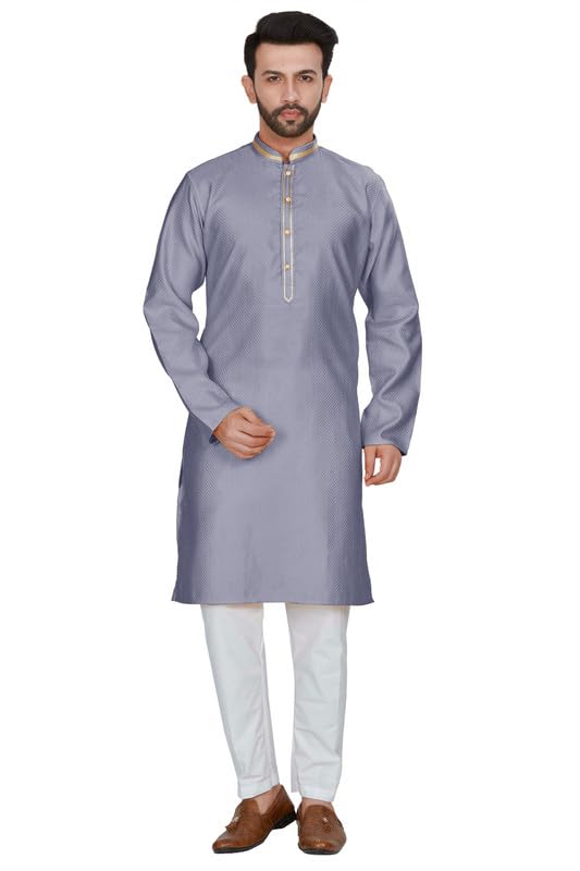 Image of BE ACTIVE Cotton Jacquard Blend Kurta for Men | Traditional and Elegant Design | Full Sleeve Kurta