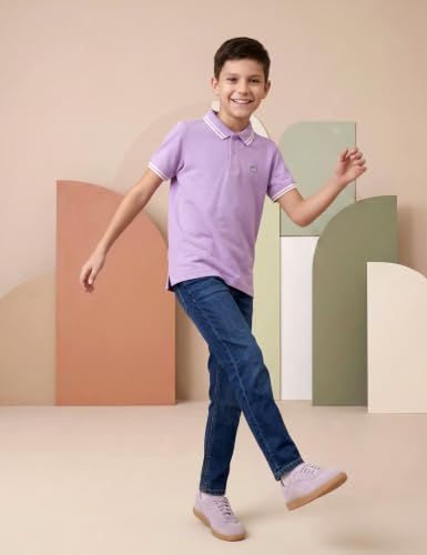 Image of Amazon Brand - Symbol Boys Cotton Rich Solid Polo Tshirt | Collar Tshirts | Half Sleeves | Plain-Regular Fit