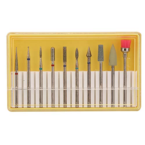 10Pcs Nail Drill Bits Kit Manicure Pedicure Nail Polishing Machine Nail Care Tool for Dead Skin Removal Home and Salon Use(BH-02)’