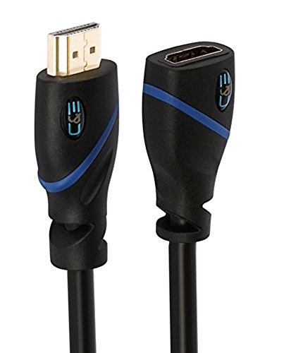 12 FT (3.6 M) High Speed HDMI Cable Male to Female with Ethernet Black (12 Feet 3.6 Meters) Supports 4K 30Hz, 3D, 1080p and Audio Return CNE504582
