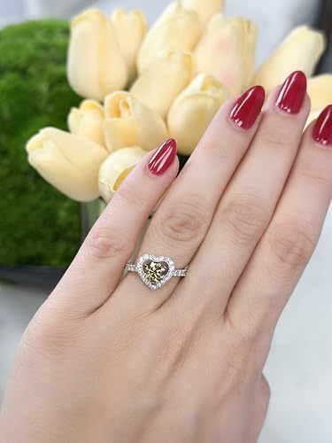 Le Vian 3/4 or 1 1/2 Carat Chocolate Diamond Heart Engagement Ring for Women I 14k White Gold Promise Ring for Her (Brown/H-I, SI2-SI3, cttw) Clear Diamond Accents Wedding Anniversary Band Size 6 to 82