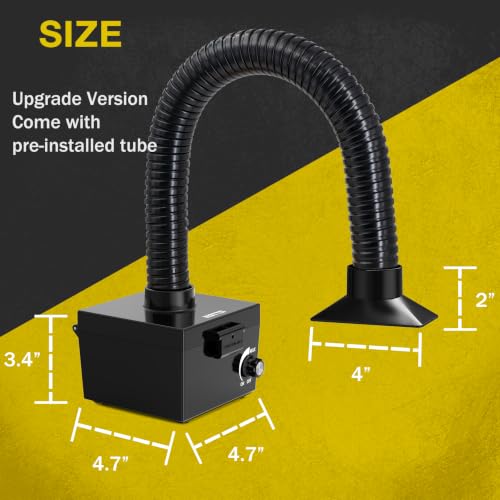Image of KOTTO Strong Suction Smoke Absorber for Soldering,Welding,3D Printing | Extractor with Carbon or HEPA Filter [Updated,Hose Pre-Attached]-Black