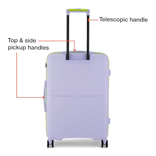 Image of Nasher Miles Bali Hard-Sided Polypropylene Check-in Luggage 24 inch | 65cm | 8 Wheels Medium Trolley Bag for Travel | Suitcase (Grey)