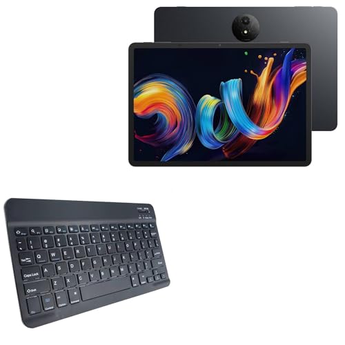 BoxWave Keyboard Compatible with TCL NXTPAPER 11 Plus (11.5 in) - SlimKeys Bluetooth Keyboard, Portable Thin with Chiclet-Style Keys - Jet Black
