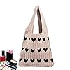 Sac fourre-tout à tricoter pour femme - Sac fourre-tout en maille esthétique mignonne, sac boho en osier | Élégant sac à bandoulière Y2k Fashion, sac d'été tricoté pour filles, femmes, dames, Kaki #5
