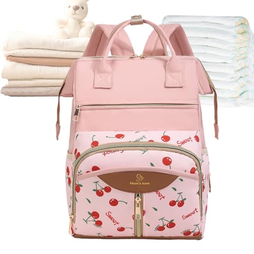Genérico Bolsa De Pañales Tipo Mochila - Gran Capacidad Para Mamá Tote, Para La Guardia Con Cambiadores | Para Viaje Al Aire Libre Familia Salida Parque, rosa, Se référer au descriptif
