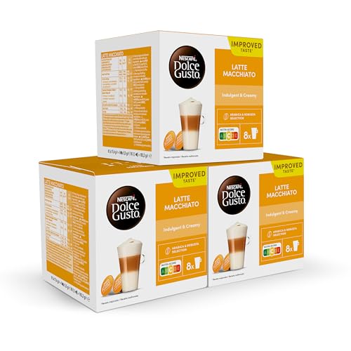 NESCAFÉ Dolce Gusto Latte Macchiato - Cápsulas de Café, 48 Cápsulas (3 x 16) - Originales para cafeteras Dolce Gusto