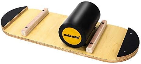 NALANDA Balance Board Stability Core Trainer, Professional Roller Board with Anti-Slip Surface & Solid Wood Board for Daily Exercise, Athletic Training and Board Sports