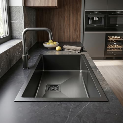 Image of InArt 304 Grade Stainless Steel Single Bowl Handmade Kitchen Sink 2mm Thickness High Grade Stainless Steel with Coupling and Fruit Basket (24 inch X 18 inch X 9 inch Inches)