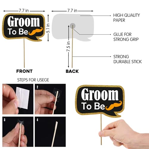 Party Propz Groom to Be Decoration Set - Pack of 21 Pcs Bachelor Party Props for Groom & Bachelorette Party | Cardstock