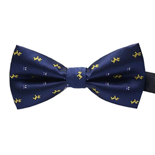 Los Corbatas De Pre-Atado De Los Hombres Hombre De Impresión Ajustable del Cuello Británico Bowtie para Traje De Smokedo De Fiesta De Bodas (Estilo 4) Cover