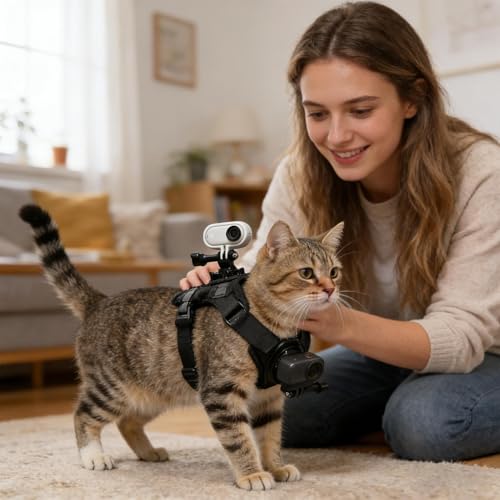Arnés para gatos pequeño transpirable con chaleco acolchado antifugas 6
