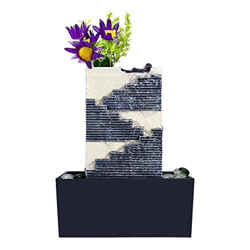 Tabletop Fountain With Led Light Small Water Falling Fountains Indoor Portable Desktop Waterfall Fountain In 7.5" Height #TOP10