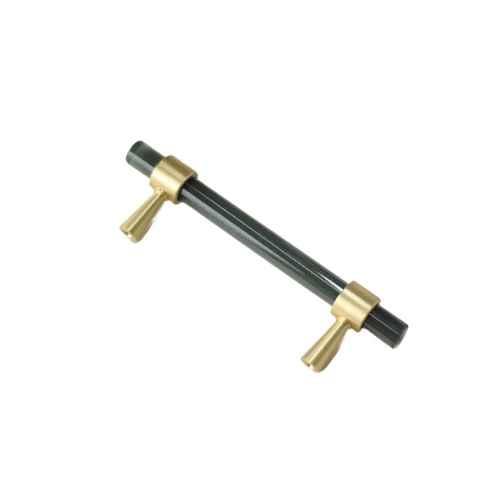 Dazhua 2pcs Creative Brass Natural Handle - Stylish T Bar Knob for Wardrobe and Cupboard DIY Projects(50mm Green)