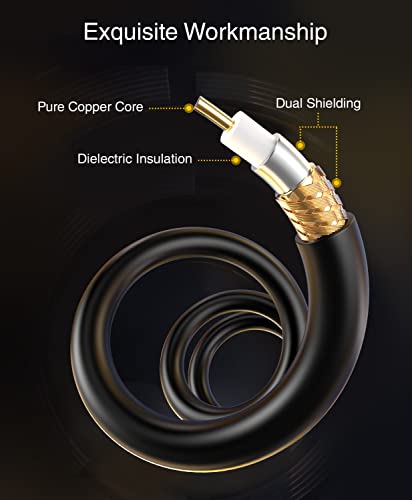 Image of BlueRigger RCA Audio Subwoofer Cable (25FT, Dual Shielded, Gold Plated RCA Connectors) - for Subwoofer, Amplifier, Home Theater