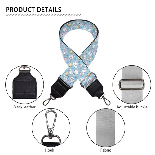 Image of Halloween Handbag Strap Canvas Purse Strap Colorful Bat Black Shoulder Strap Multicolor Bats Replacement Strap