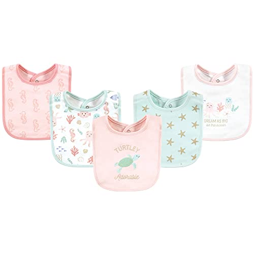 Image of Hudson Baby Unisex Baby Cotton Bibs, Turtley Adorable, One Size