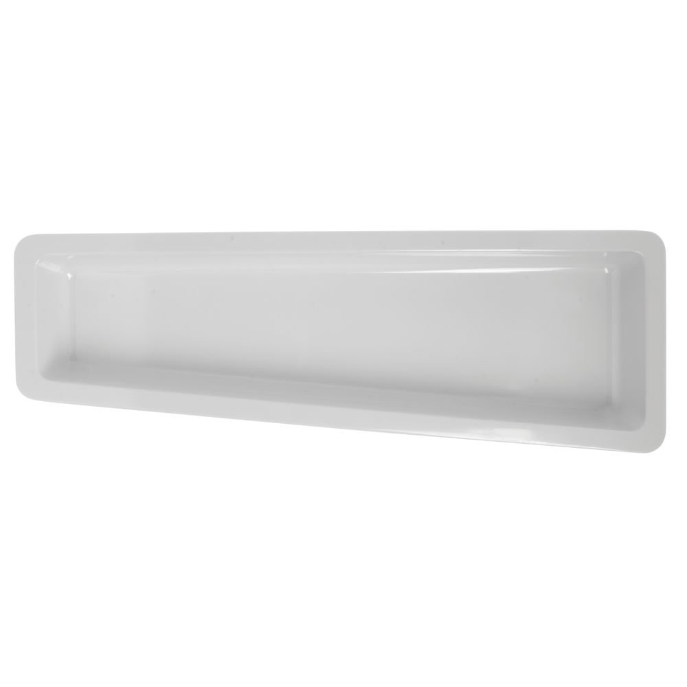 Serving Bowl Display Bowl 1/2 Size Long White Melamine Edgeware - 12 1/4 L x 7 1/4 W x 2" D by HUBERT – Melamine, White, Model H0146-WHITE