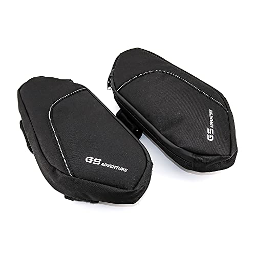Alforjas universales para barras de protección de cuadro de motocicleta para BMW R1250GS ADV, paquete de 2, nylon negro impermeable de 2.5 litros miniatura 3