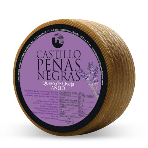 Castillo Peñas Negras | Quesos De Oveja Artesanos Premiados (2,8 Kg Aprox) | Gourmet Queso Viejo (Añejo) - Curado, Queso de Oveja, Elaborados En Las Mejores Tierras De La Mancha