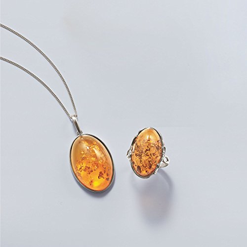 Ross-Simons Oval Cognac Amber Pendant Necklace in Sterling Silver3