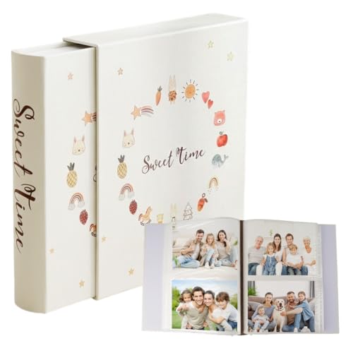 Image of HASTHIP Photo Album 4x6 Pullable Meaningful Photo Book Holds 200 Pictures with Protective Cover for Family Memories Anniversaries Gifts Giving