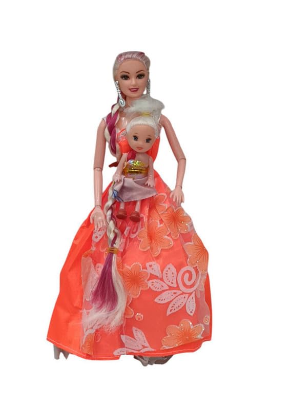 TOYSHOYE Doll with Baby Doll Play Set for Girls | Bendable Hand and Legs Doll Set for Kids | Return Gift for Girls | Doll Play Set | Pretend Play Doll | Toys for Kids 3 Years