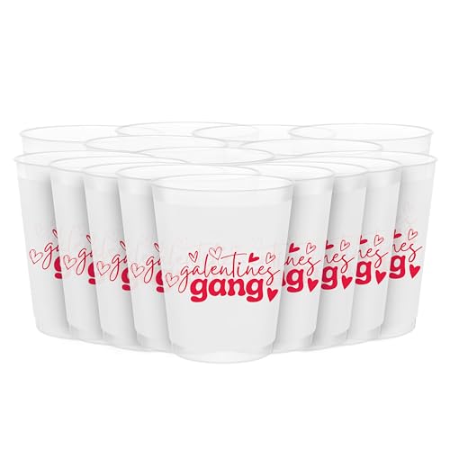 Galentines Gang Cups, Happy Galentines Day Cups, Happy Galentine’s Day Party Decorations, Girls Ladies Galentines Day Decorations for Girl Gang, Valentines Day Decorations Cups (16 Count, 16 Oz.) BZ