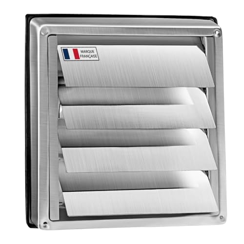 AIROPE Grille d'Aération en Acier Inoxydable 125 mm -Résistante aux Intempéries avec Volets de Fermeture Automatique Anti-Retour-Parfaite pour...