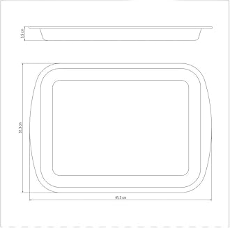 Tramontina Brasil 40cm 3.8L Graphite Aluminum Flat Roasting Pan with Interior and Exterior Starflon Max PFOA Free Nonstick Coating