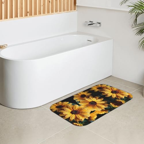 Alfombrilla de ducha de diatomeas 50x80 cm con diseño de girasol 5