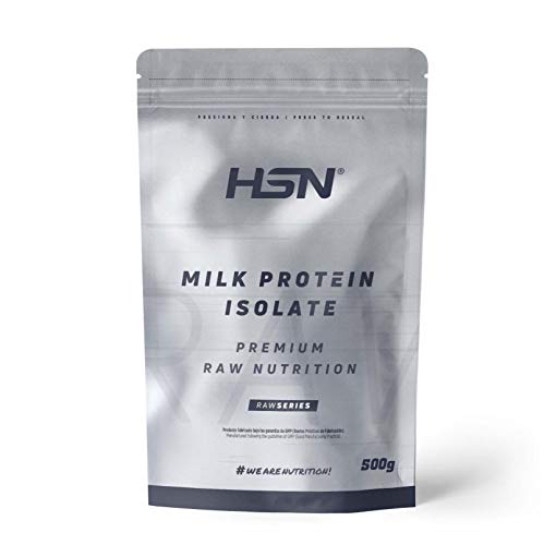HSN Aislado de Proteína de Leche (80% Caseína 20% Suero) | Sabor Neutro 500g | 90% Proteína Grass-Fed por Servicio | No Contiene Dosificador | No-GMO, Vegetariano, Sin Gluten, Sin Soja