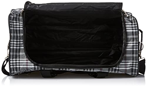 Rockland Unisex-Adult Rolling Duffel Bag, Black Cross Plaid, 22-Inch #TOP4