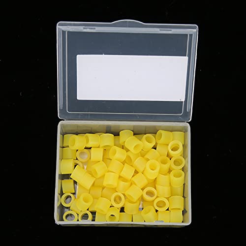 Color Code Band, Silicone Color Code Rings, Dental Color Code Rings Non‑Toxic Silicone Dental Color Code Rings Accessory Supplies 100Pcs (Yellow) #TOP7