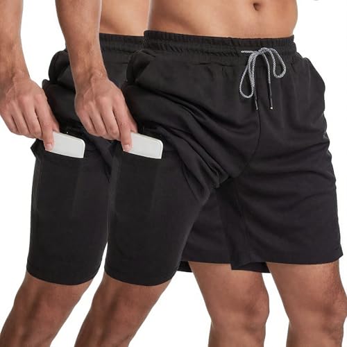 La Mejor Lista de Ropa de Netball para los mejores 5. 43 Shorts Deportivos Hombre, Pantalón Cortos para Correr 2 en 1 con Forro Licra, Shorts Hombre con Bolsillos Funcionalesy Cintura Elástica, Secado Rápido y Comodida, para Gym,...