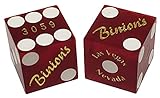 Picture of Wide Selection of Authentic Las Vegas Casino Table-Played Craps Dice Pairs, Mixed Serial Numbers (Binion's - Red Frosted)