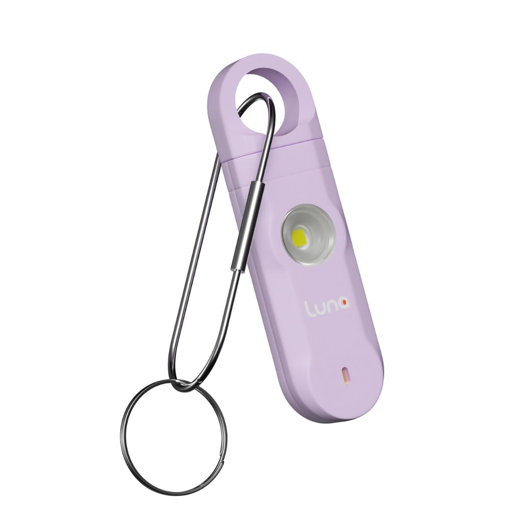 Defender Women's Lilac Luna Personal Attack Alarm 2.0 - Loud 125Db Siren With Strobe Led Light - Personal Safety Device For Batteries Included - Police Accredited