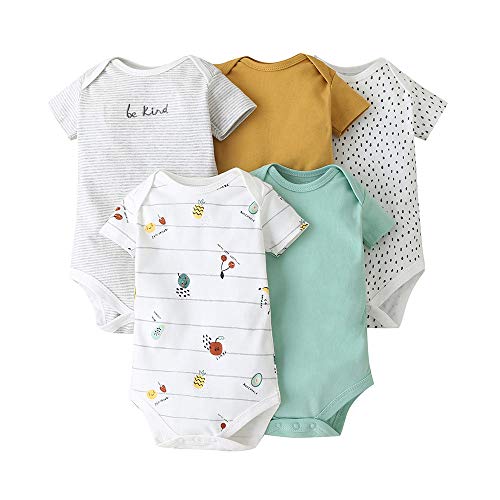 Alilyol Baby-Boys 5-Pack Variety Onesies Bodysuits (SK-A738,6-9 Months)