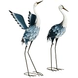Outsunny Statues Jardin Exterieur Sculpture de Héron 74/70cm Multicolore