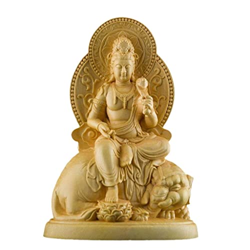 Statue Bouddha artisanat bois sculpté decoration maison zen