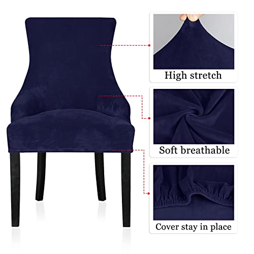 Leorate Velvet Wingback Chair Covers Set of 4 - Image 4