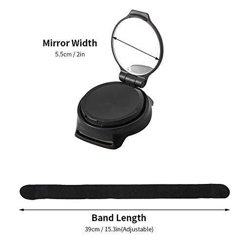 Andoer Espelho de ciclismo Faixa de pulso de condução Espelho retrovisor giratório para motociclista