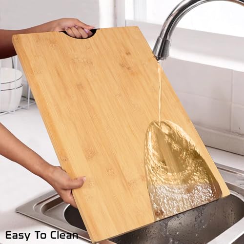 Image of HOKIPO Bamboo Wooden Jumbo Chopping Cutting Board for Kitchen - 60x40 cm (NEW-AR-3789)